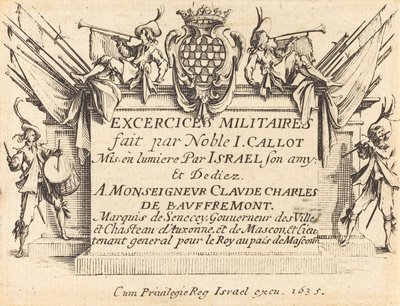 Titulní strana pro "Vojenské cvičení" od Jacques Callot