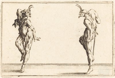 Two Pantaloons Dancing, c. 1622. od Jacques Callot