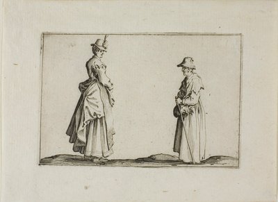 Dvě ženy v profilu, z The Caprices od Jacques Callot