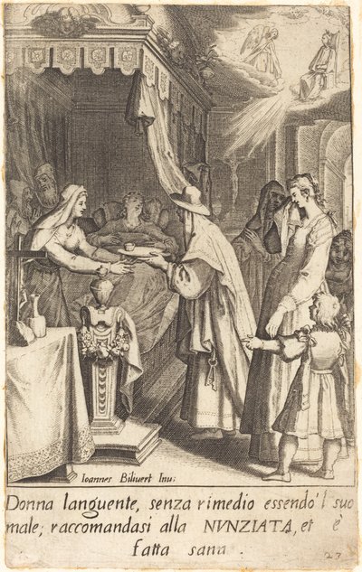Vyléčený nemocný člověk od Jacques Callot after Giovanni Bilivert