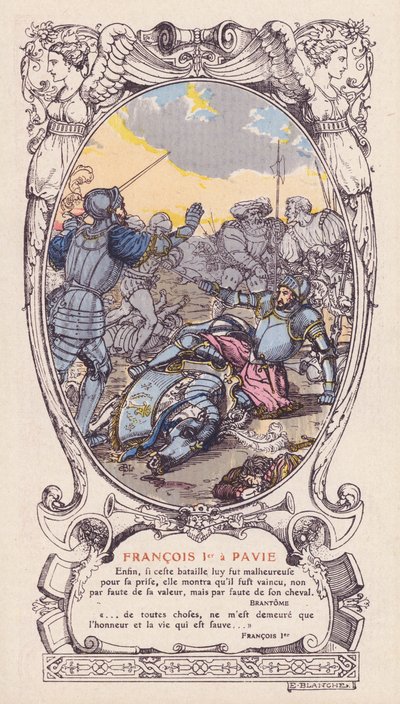 Francouzský král František I. zajat v bitvě u Pavie v Itálii od Jacques Emile (after) Blanche