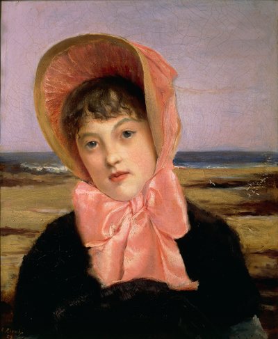 Dívka s růžovým kloboukem od Jacques-Emile Blanche