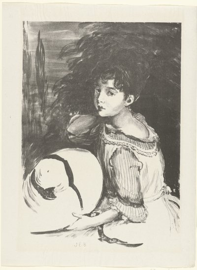 Portrét van Wanda Zielinska bekend jako Pouponne Mladá dívka (dítě) The Trial (název série) od Jacques Emile Blanche