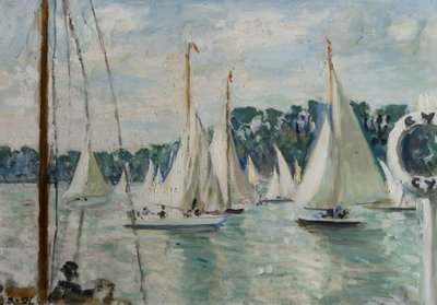 Závodní jachty na Seině od Jacques-Emile Blanche