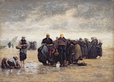 Na pobřeží (olej na panelu) od Jacques Eugene Feyen