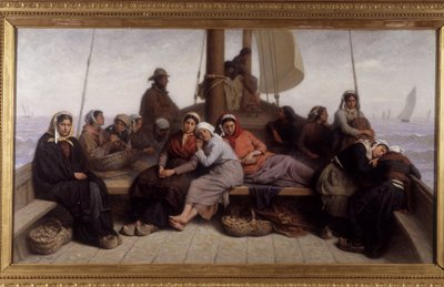 Lov ústřic na palubě člunu - Obraz Eugena Feyena (1815-1908), n.d. od Jacques Eugene Feyen