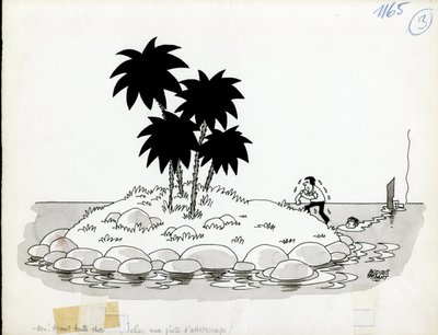 Jours de France, černobílá satira od Jacques Faizant