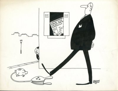 Paris-Presse, Satirický v B  W od Jacques Faizant