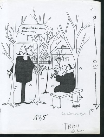 Paris-Presse, Satirický v B  W od Jacques Faizant