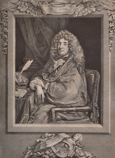 Moliere , francouzský dramatik a herec, 18. století 1894 od Jacques Firmin Beauvarlet