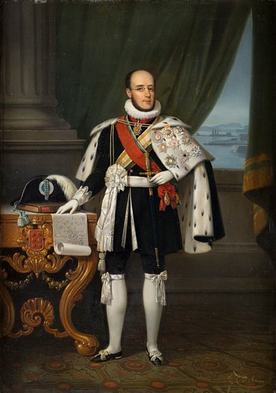 Infante Luís, vévoda z Porta 1838-1889, budoucí král Luís I. Portugalska, před rokem 1860. od Jacques Francois Carabain