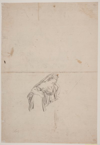 Studie pro truchlící ženskou postavu od Jacques Francois Joseph Saly