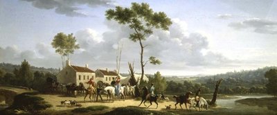 Krajina s postavami od Jacques Francois Joseph Swebach