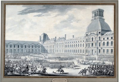 Revue des Tloupes Napoleona Bonaparta (1769-1821) v Tuileries Rytina Jacquese Swebacha dit Fontaine (1769-1823) Paříž 19. století, Musee Carnavalet od Jacques Francois Joseph Swebach