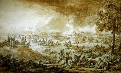 Bitva u Lipska (pero a inkoust na papíře) od Jacques Francois Joseph Swebach
