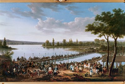 Napoleonův průjezd Dunajem před bitvou u Wagramu ... (malba na plátně) od Jacques Francois Joseph Swebach