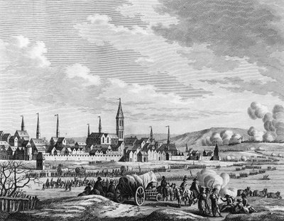 Válka francouzské revoluce a protirevoluční hnutí: V Holandsku průchod řeky Waal po ledu 14. od Jacques Francois Joseph Swebach