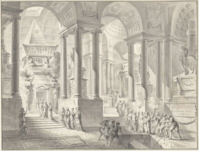 Pohřeb ve fantazijním klasicistním interiéru od Jacques François Blondel