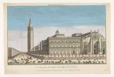 Pohled na katedrálu v Seville Gde. rue de Seville (název na objektu) od Jacques Gabriel Huquier
