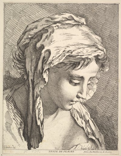 Hlava ženy, polovina až konec 18. století. od Jacques Gabriel Huquier