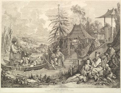 La Pesche chinoise Chinese Fishing, z Chinoiseries, po roce 1743. od Jacques Gabriel Huquier