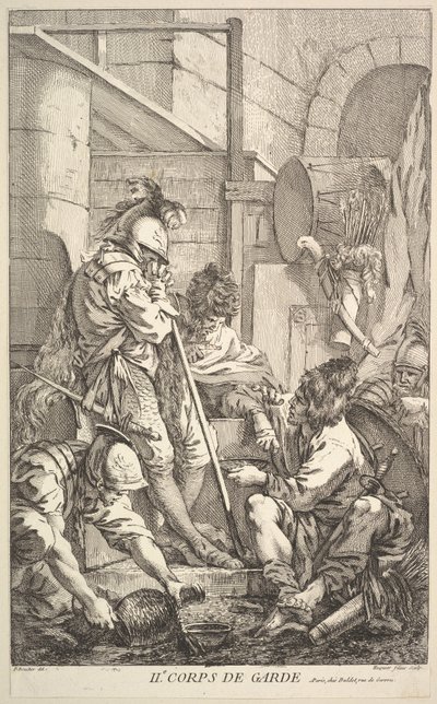 Druhá strážní místnost, polovina až konec 18. století. od Jacques Gabriel Huquier