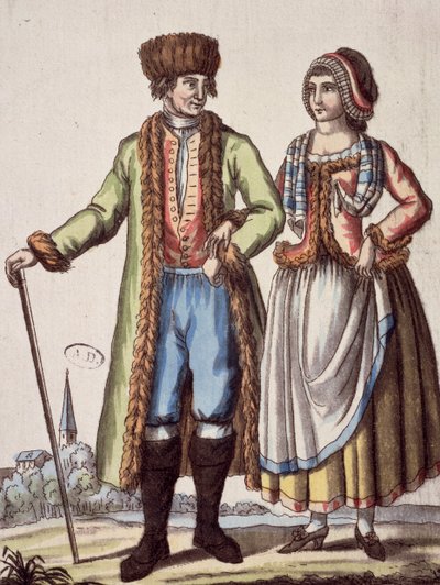 Pár z Prahy, rytina Jacques Grasset de Saint - Sauveur (1757 - 1810) od Jacques Grasset de Saint Sauveur