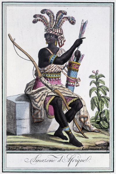 Amazon of Africa - v “”Encyklopedie cest”” od Grasset St Sauveur, ed. 1796 od Jacques Grasset de Saint Sauveur