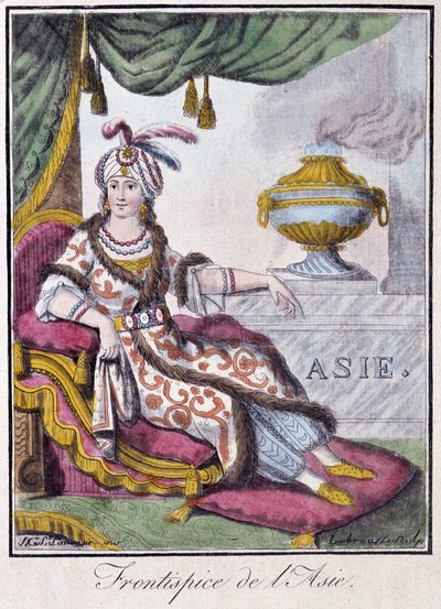Frontispice of Asia – v “”Encyklopedie cest”” od Grasset St Sauveur, ed. 1796 od Jacques Grasset de Saint-Sauveur