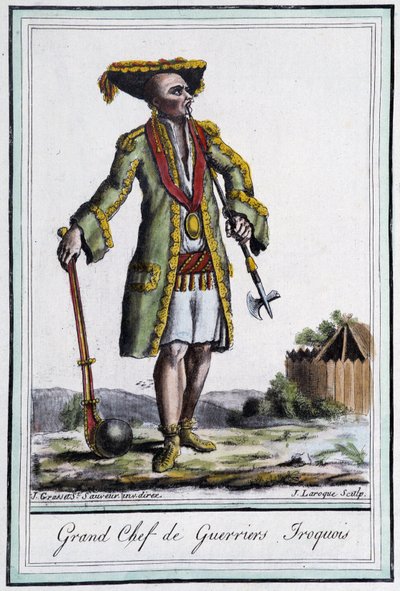 Velký náčelník Irokézských válečníků – v „“Encyklopedie cest”” od Grasset St Sauveur, Paříž od Jacques Grasset de Saint Sauveur