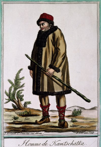 Kamčatka, barevná rytina Laroque, Rusko od Jacques Grasset de Saint-Sauveur