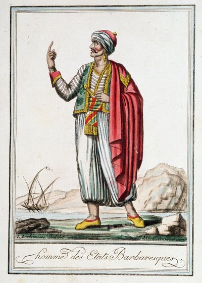 Muž z barbarských států, “”Encyklopedie cest”” od J. Grasset Saint-Sauveur (Saint Sauveur) od Jacques Grasset de Saint Sauveur