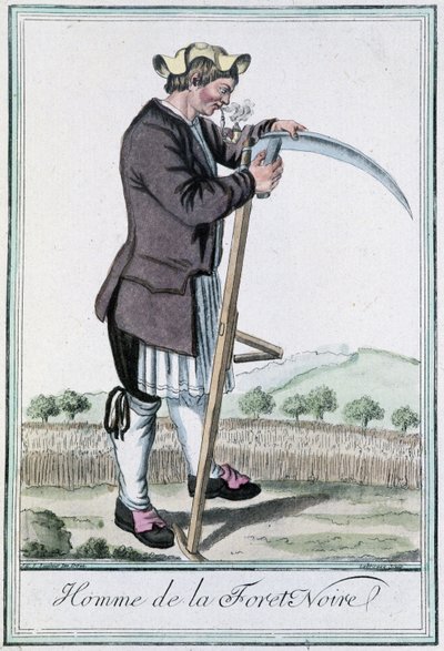 Muž z Černého lesa – v “”Encyklopedie cest”” od Grasset St Sauveur, ed. 1796 od Jacques Grasset de Saint-Sauveur