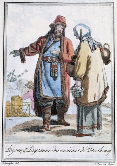 Rolník a rolník z Petersburgu - v „“Encyklopedie cest”” od Grasset St Sauveur, ed. 1796 od Jacques Grasset de Saint-Sauveur