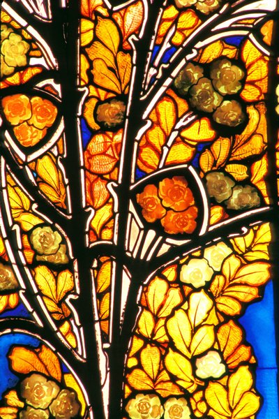Nancy (departement 54), Art Nouveau, Hotel Bergeret, Vitráže od Jacquese Grubera (1870-1936) „“růže a rackové““ od Jacques Gruber