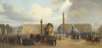 Napoleonův pohřební kočár přejíždí Place de la Concorde, 15. prosince 1840, 1844 od Jacques Guiaud