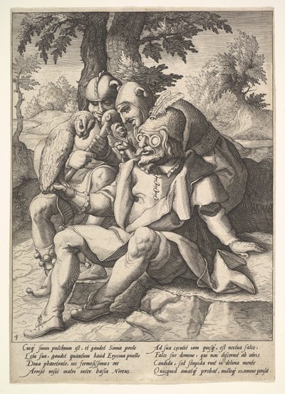 Moudrost bláznů, ze šesti přísloví. od Jacques II de Gheyn