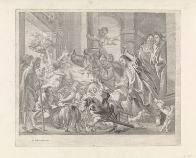 Kristus vyhání obchodníky z chrámu od Jacques Jordaens