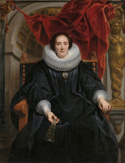 Portréty Rogiera Le Witera a jeho manželky Cathariny Behaghel Portrét Cathariny Behaghel, manželky Rogiera Le Witera od Jacques Jordaens