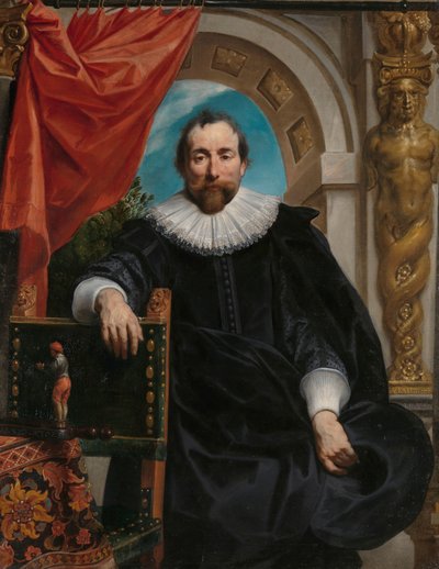 Portréty Rogiera Le Witera a jeho manželky Cathariny Behaghel Portrét Rogiera Le Witera, obchodníka v Antverpách od Jacques Jordaens