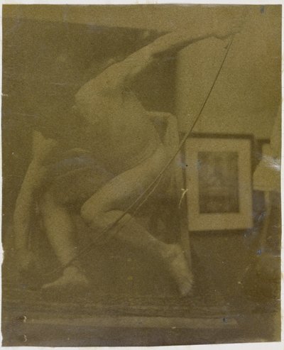 Studie modelky mužského aktu krčícího se s lukem v ruce v ateliéru Jacquese de Lalainga od Jacques Lalaing (attributed to)