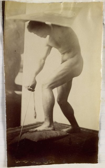 Studie modelky mužského aktu v ateliéru Jacquese de Lalainga od Jacques Lalaing (attributed to)