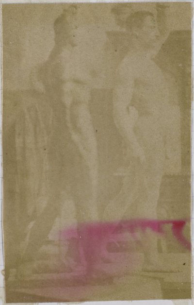 Studie modelu mužského aktu, stojícího a při pohledu ze strany, v ateliéru Jacquese de Lalaing od Jacques Lalaing (attributed to)