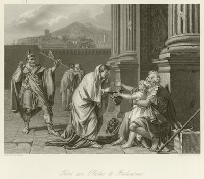 Belisarius prosí o almužnu od Jacques Louis David