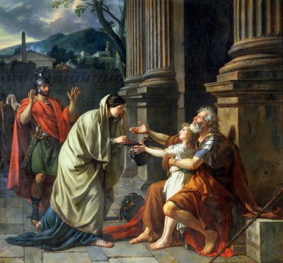 Belisarius prosí o almužnu, 1781 od Jacques Louis David