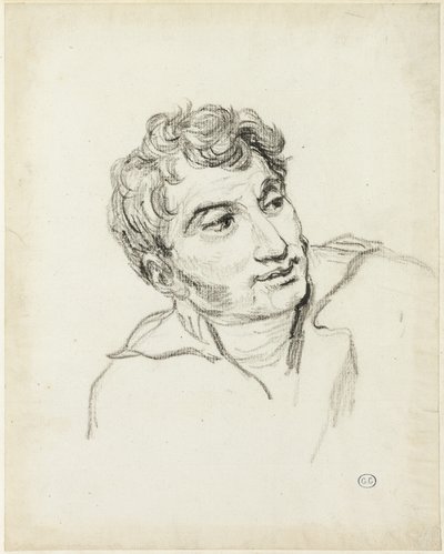 Busta muže s hlavou otočenou doprava od Jacques Louis David