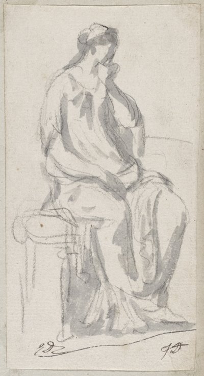 Klasická socha zamyšlené ženy od Jacques Louis David