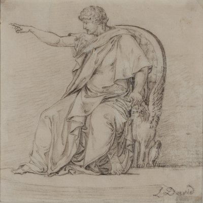 Překrytá postava, konec 18. století (tužka na papíře) od Jacques Louis David