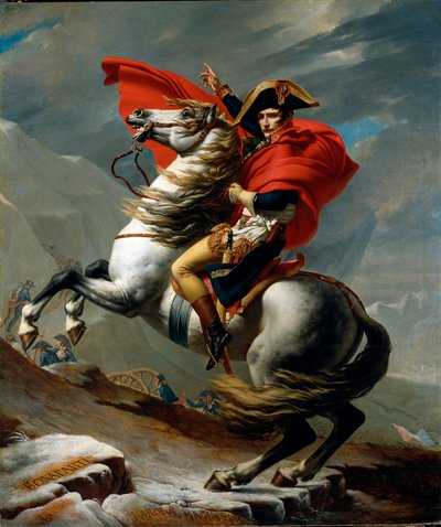 Jezdecký portrét Napoleona I. Bonaparte od Jacques Louis David