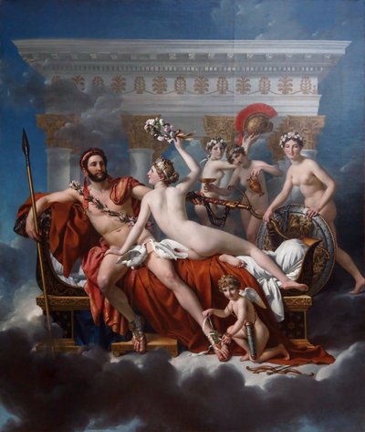 Francouzsky: Mars désarmé par Vénus Mars Being Disarmed by Venus (Mars odzbrojený Venuší) od Jacques Louis David
